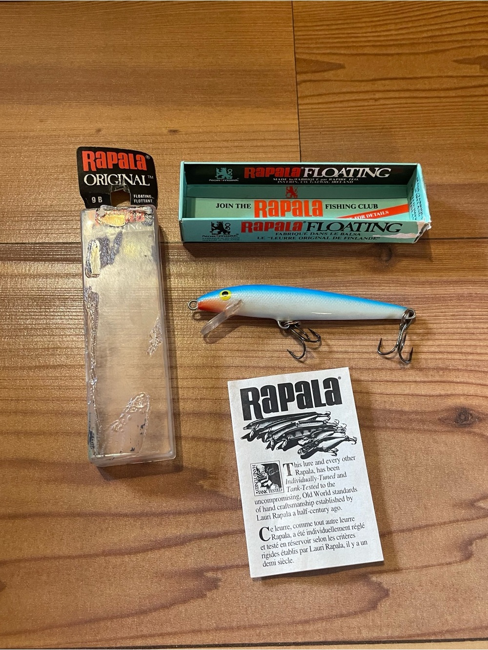 Rapala Floating Fishing Lure in Blue and White
